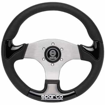 Sparco Universal Sport handlebar 'P222' - Black / Aluminum - Diameter 345mm
