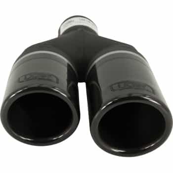 Ulter Sport Exhaust Tip (left) - Dual Round Ø70mm - Length 200/180mm - Mounting ->50mm - Stainless Steel Bl