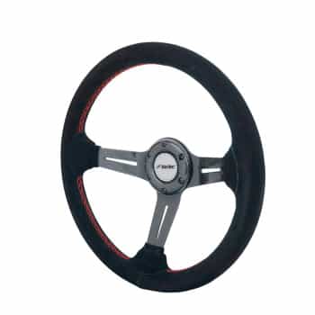 Simoni Racing High-End Racing Sports Handlebar Tommi 350mm - Real Carbon - Black Suede + Red Stitching - D