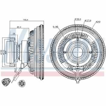 Clutch, radiator fan 86150 Nissens