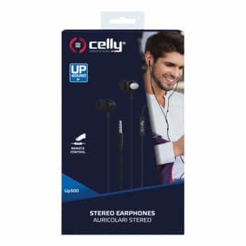 Celly Earphones Stereo 3.5mm black.