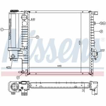 Radiator, engine cooling 60623 Nissens