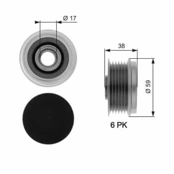 Alternator Freewheel Clutch DriveAlign® OAP7039 Gates