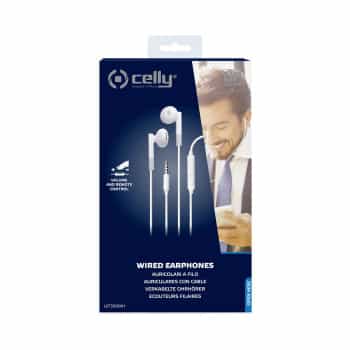 Celly UP300 Stereo Earphones 3.5mm White