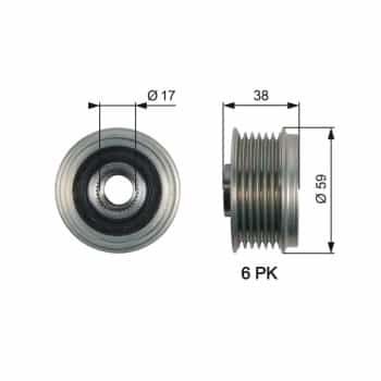 Dynamo freewheel OAP7168 Gates