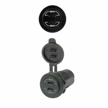 Dual USB C car charger12/24V 3.0A/ white (bulk)