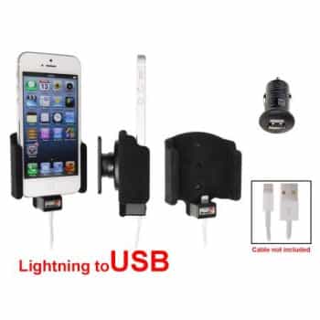 Apple iPhone 5 / SE Passive holder. Original lightning cable with Belkin USB 12/24V plug