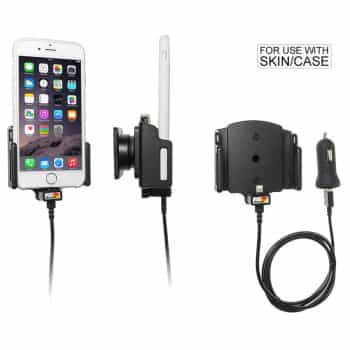 Apple iPhone 6 / 6S / 7 / 8 / X / Xs Active adjustable holder with 12V USB plug
