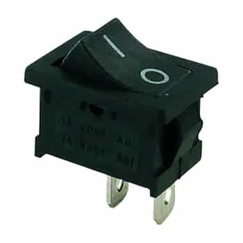 rocker switch elongated 19x13 mm on/off 12V/16A 2 tabs unlit in blister