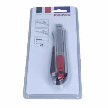 Rooks Snap-off knife Heavy Duty 9mm, including 3 spare knives