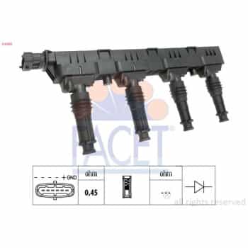 Ignition Coil Made in Italy - OE Equivalent 9.6300 Facet