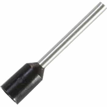 Wire end sleeve for cable size: 1.5 mm² with black insulation