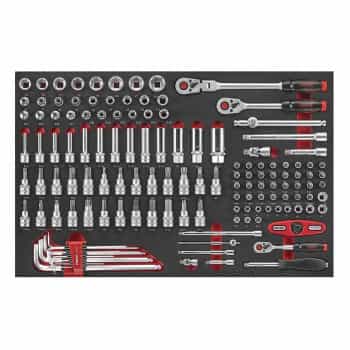 Force 1/4" & 3/8" Socket and Wrench Set 133 Piece (EVA)