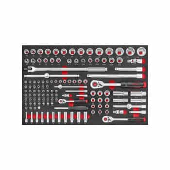 Force 1/4", 3/8" & 1/2" Socket and Wrench Set 128 Piece (EVA)