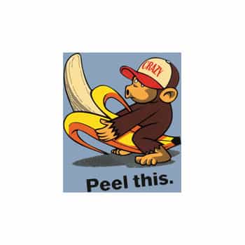 Sticker Banana Monkey - 8x10,5cm