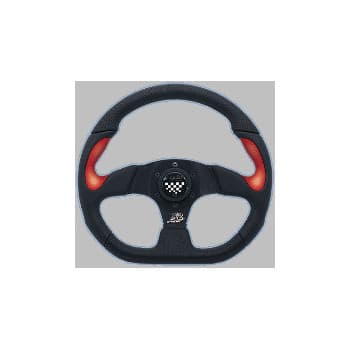 Simoni Racing Sports handlebar X2 Poly / Pelle 'Formula' 330mm - Black / Red