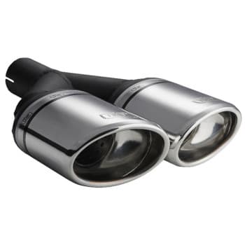 Ulter Sport Exhaust Tip - Dual Oval 120x80mm Angled - Length 250mm - Mounting ->50mm - Stainless Steel