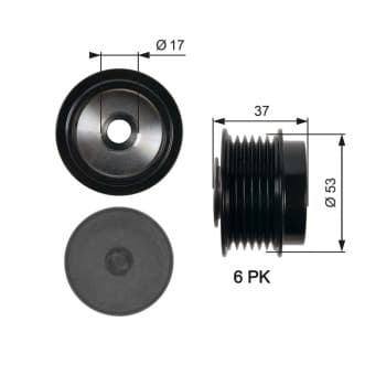 Alternator Freewheel Clutch DriveAlign® OAP7015 Gates
