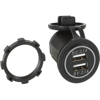 Dual USB car charger 12V/24V 4.2A / Blue (Bulk)