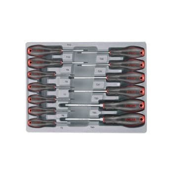 Screwdriver set torx with hole 13 pieces