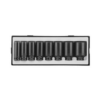1/2" Impact socket set long 12-sided, 8 pieces