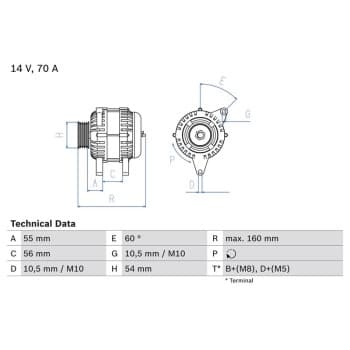 Alternator 0 986 044 210 Bosch