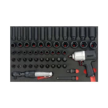 Force 1/2" Impact Socket and Wrench Set 57 Piece (EVA)