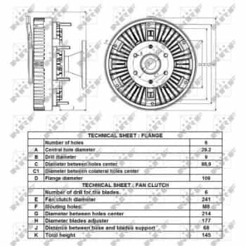 Clutch, radiator fan 49433 NRF