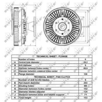 Clutch, radiator fan 49431 NRF